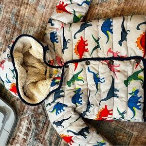 Boden Hooded coat with Dinosaur Print